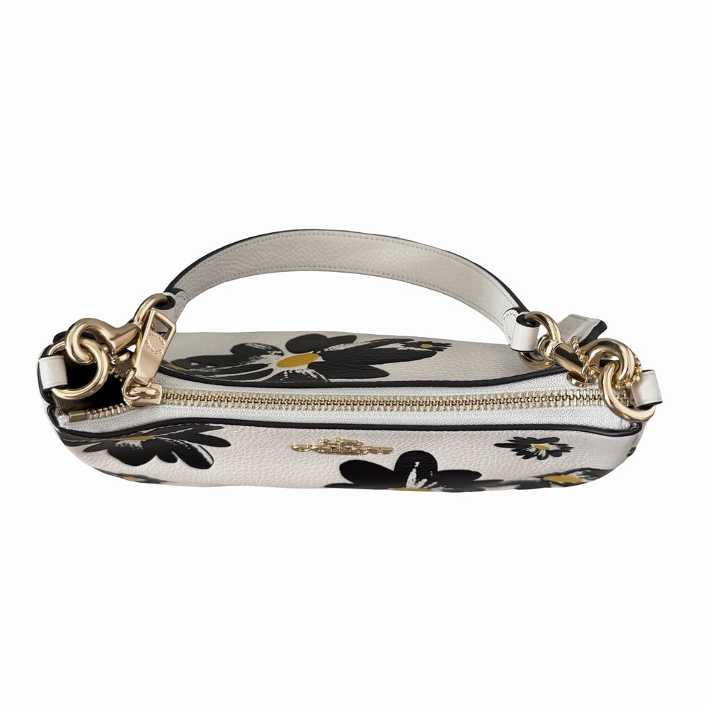 Coach Teri Pebble Leather Shoulder Crossbody Bag Floral Print Chalk Multi CZ587 - Picture 6 of 14